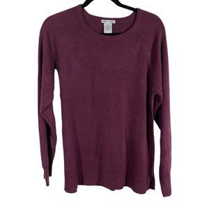 Sweet Romeo Thin Sweater Top Medium Raspberry Ribbed